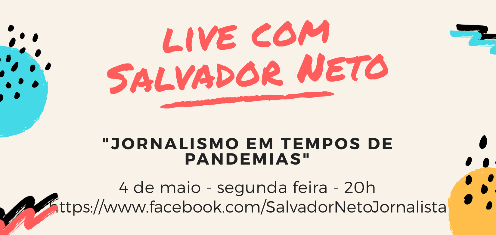 Salvador Neto agora estará em lives no Facebook e Instagram